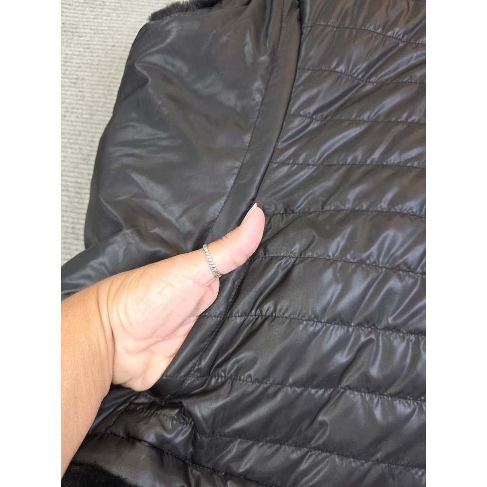 Nicole Miller Womens Reversible Faux Fur Quilted Vest Sleeveless Jacket Sz XL - Picture 4 of 12